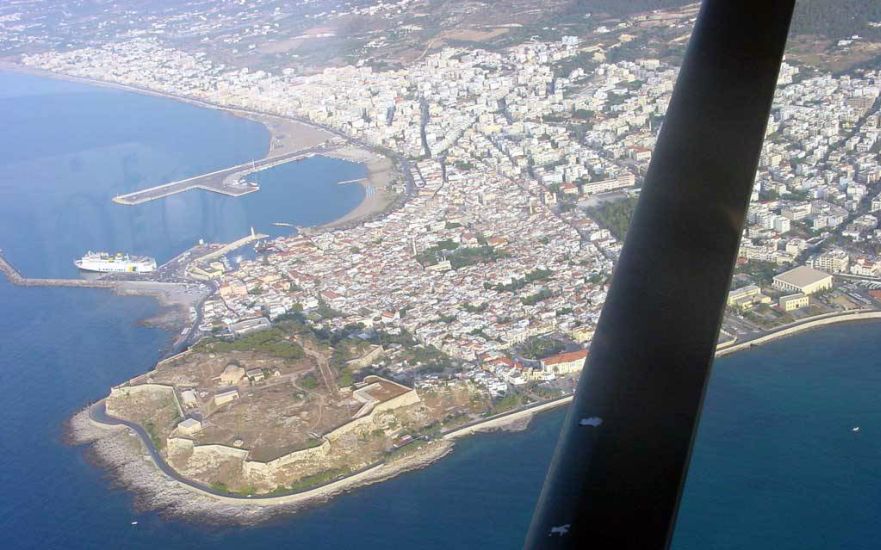 Aerial view of Rethimnon ( Rethymnon ) on Greek Island of Crete