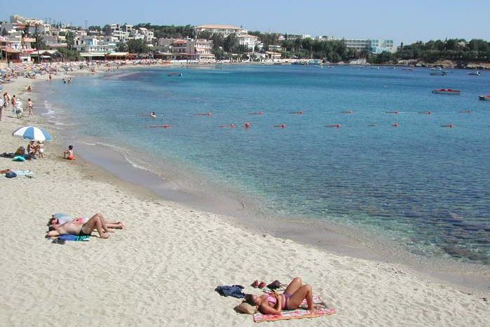 Beach at Agia Pelagia on the Greek Island of Crete