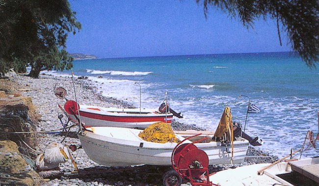 Fishing Boats at Keratokambos on Greek Island of Crete