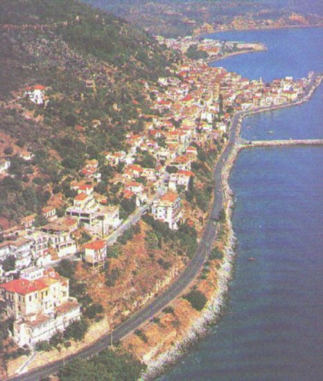 Aerial view of Githio ( Gythio, Githeio, Githio or Yithion )