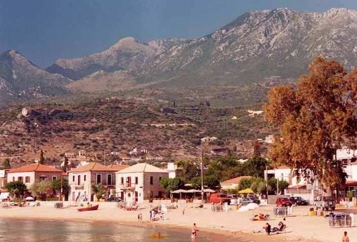 Stoufa ( Stoupa ) Village in Outer Mani of the Peloponnese