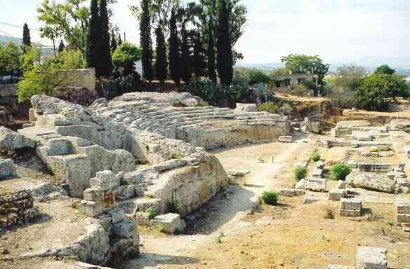 Odeion at Ancient Corinth in the Peloponnese of Greece