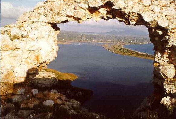 Bay of Navarino from Paliokastro near Pylos