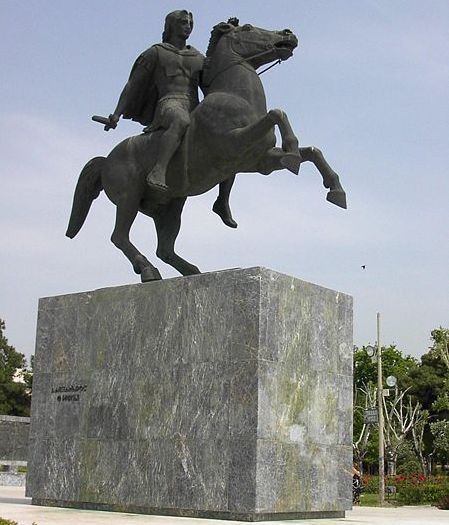 Statue of Alexander the Great in Thessaloniki in Northern Greece