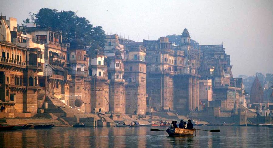 Ganges / Ganga River in Varanasi in Uttar Pradesh in India