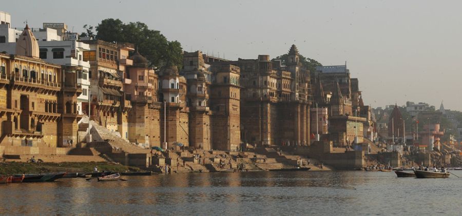 Ganges / Ganga River in Varanasi in Uttar Pradesh in India