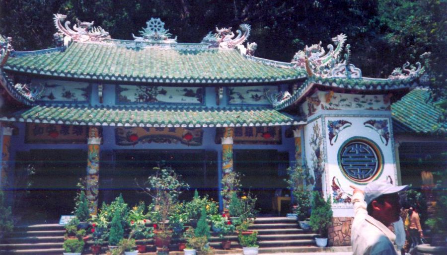 Pagoda ( Chinese Buddhist Temple ) on the Marble Mountains near Danang