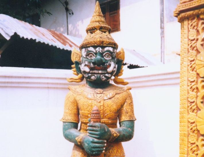 Temple Demon Guard in Vientiane