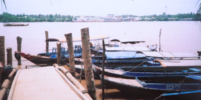 Boats at Mytho on the Mekong Delta