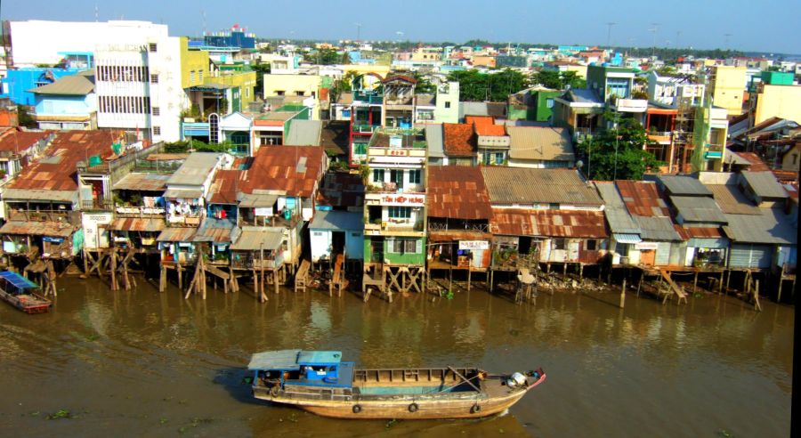 Waterfront at Mytho on the Mekong Delta