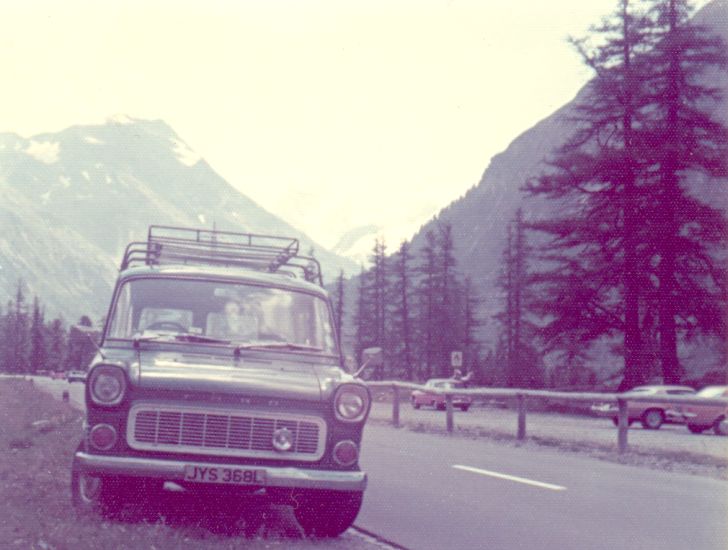 Ford Transit crossing alpine pass