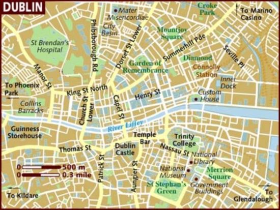 Tourism Map of Dublin