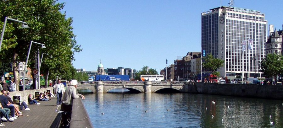 O'Connel Bridge over River Liffey in Dublin City Centre