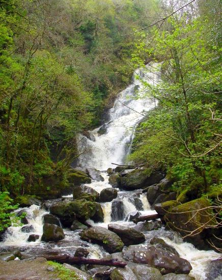 Torc Waterfall in Killarney National Park in Southwestern Ireland