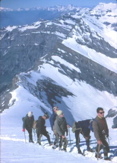 Summit Ridge of Balmhorn in the Bernese Oberlands of Switzerland