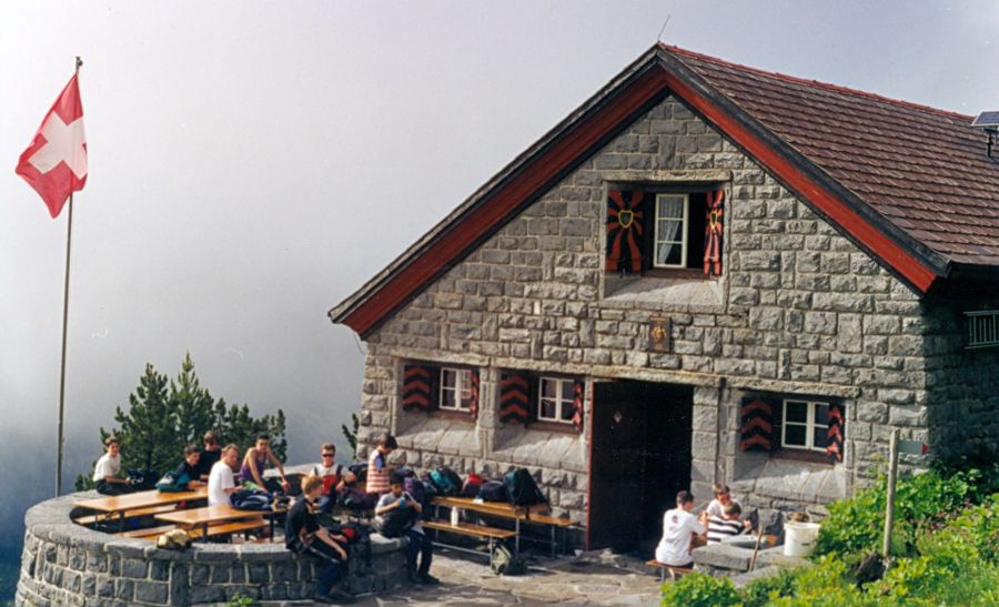 Doldenhorn hut above Kandersteg in the Bernese Oberlands region of the Swiss Alps