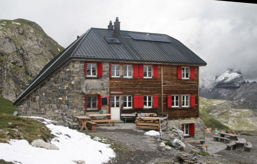 Lammeren hut on the Wildstrubel in the Bernese Oberlands Region of the Swiss Alps