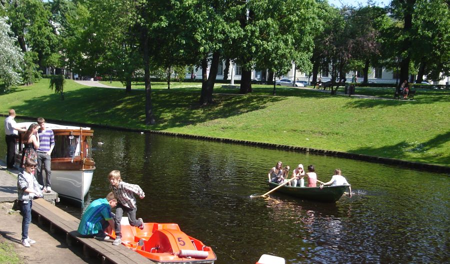 Pleasure Boats on Riga City Canal