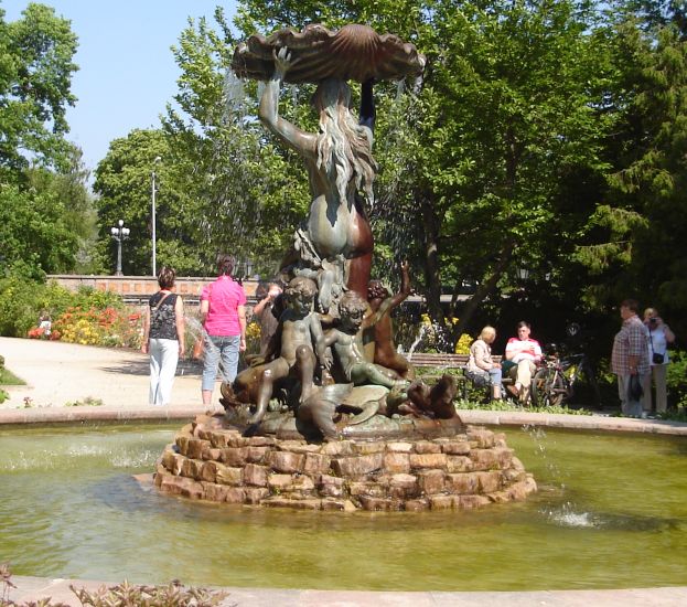 Fountain in City Centre Park in Riga