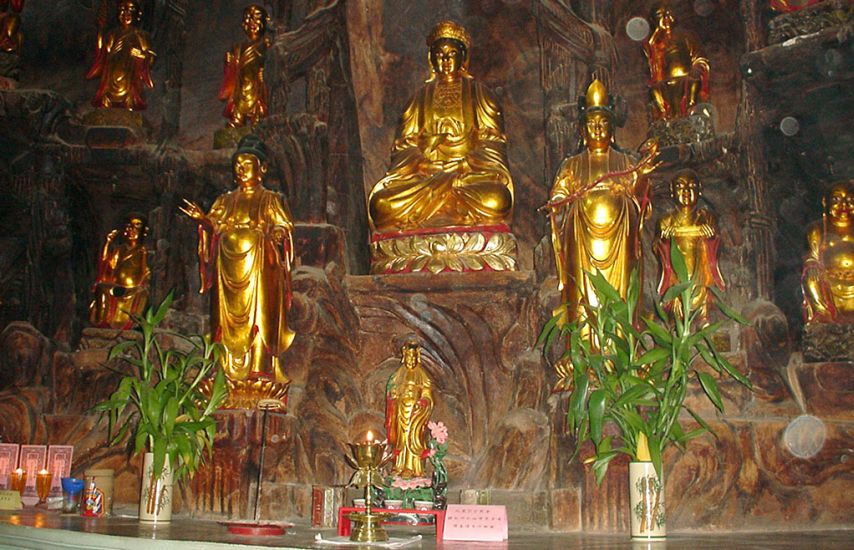 Buddha statues in Sam Poh Tong Temple at Ipoh