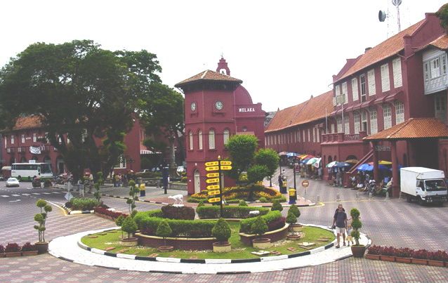 Clock Tower in front of Christ Church in Malacca