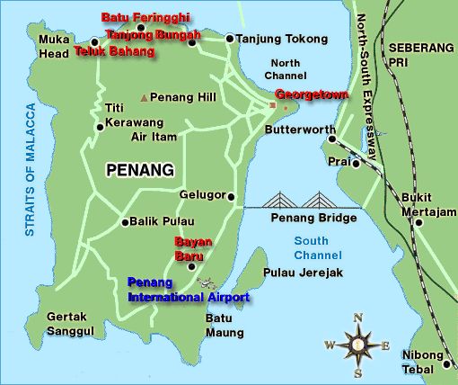 Tourist Map of Pulau Penang