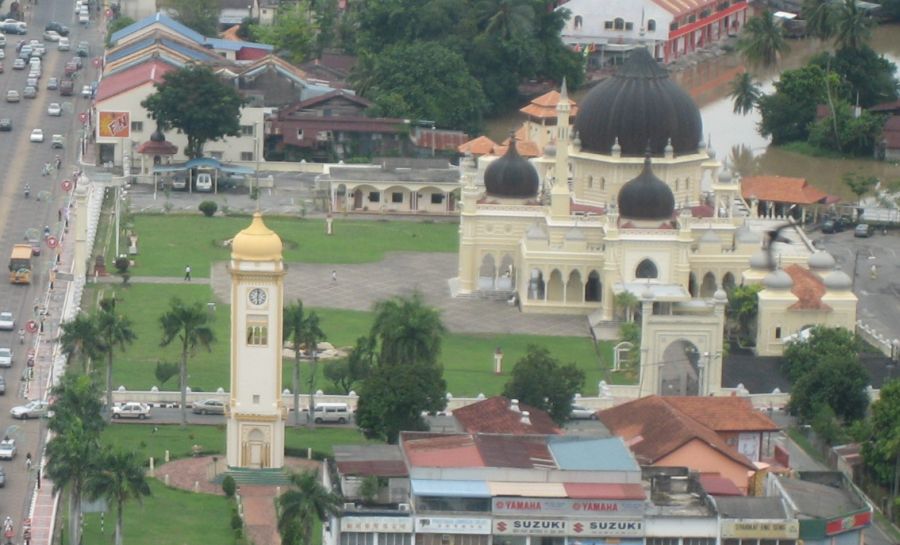 View from Telekom Tower of Zahir State Mosque in Alor Star ( Setar ) - state capital of Kedah