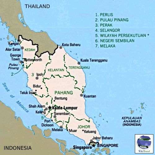 Map of Peninsular ( Western ) Malaysia