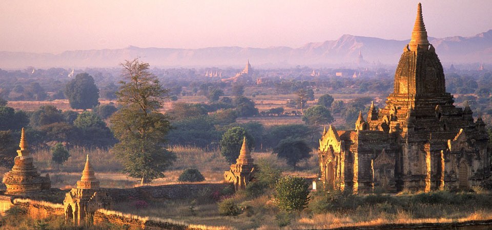 View over the temples of Bagan in central Myanmar / Burma