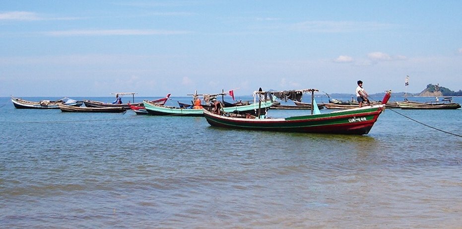 Fishing Boats off Ngapali Beach