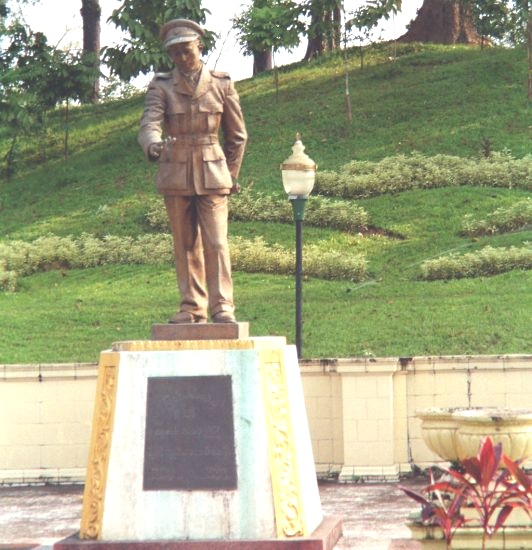 Statue of Bogyoke Aung San in Yangon ( Rangoon ) in Myanmar ( Burma )