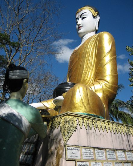 Buddha Statue in Yangon ( Rangoon ) in Myanmar ( Burma )