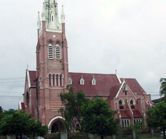 Cathedral of the Holy Trinity in Yangon ( Rangoon ) in Myanmar ( Burma )