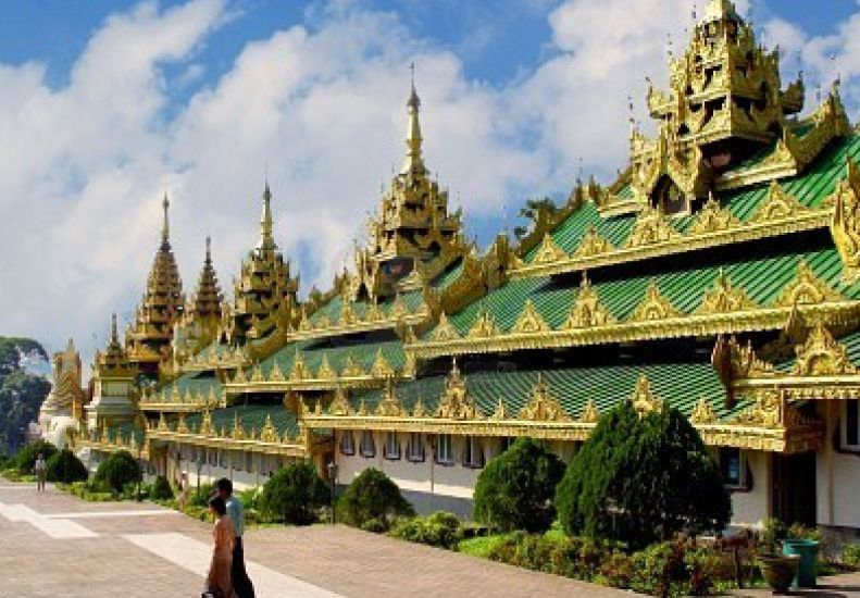 South Entrance to Shwedagon Paya in Yangon ( Rangoon ) in Myanmar ( Burma )