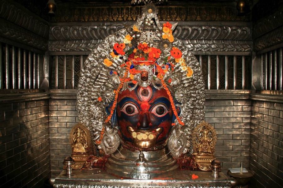Akash Bhairab Temple at Indra Chowk in Kathmandu