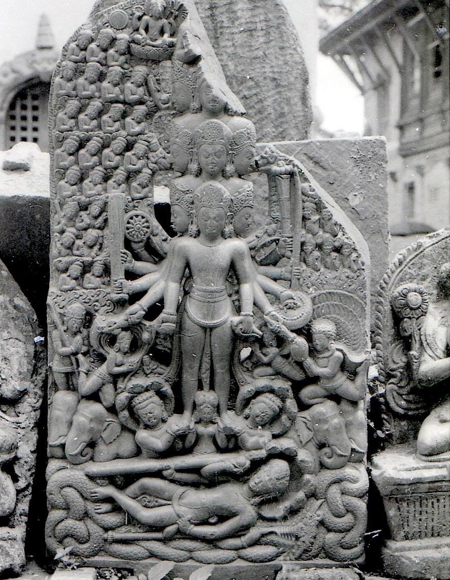 Stone sculptures at Temple at Changu Naryan