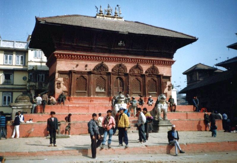 Medieval Pagoda Temples in Durbar Square in Kathmandu