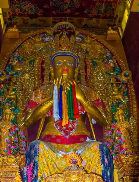 Buddhist statue at Jhamchen Lhakhang Monastery  in Kathmandu