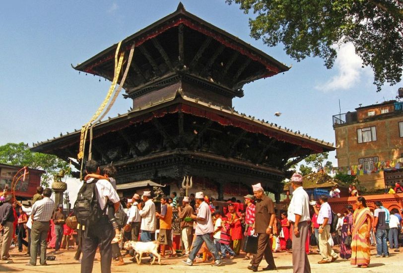 Pagoda style temple in Patan in Nepal