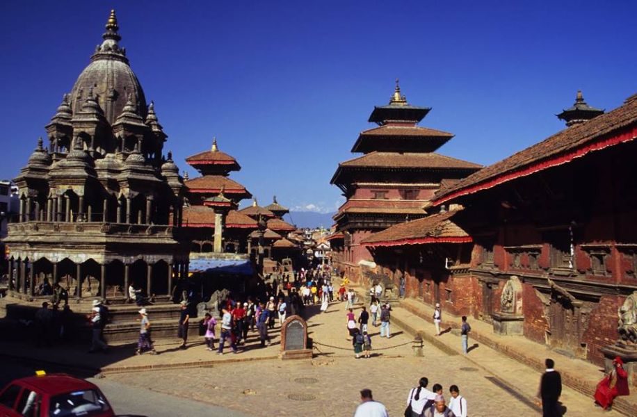 Temples in Durbar Square in Patan