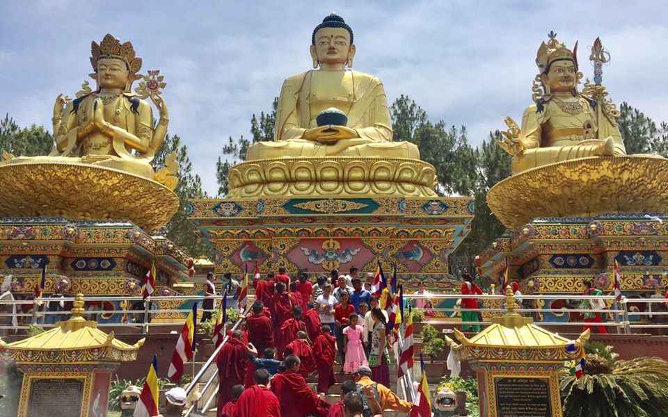 Buddhist statues at Jhamchen Lhakhang Monastery in Kathmandu