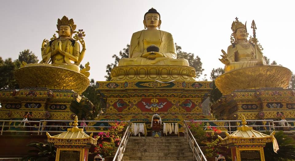 Buddhist statues at Jhamchen Lhakhang Monastery in Kathmandu