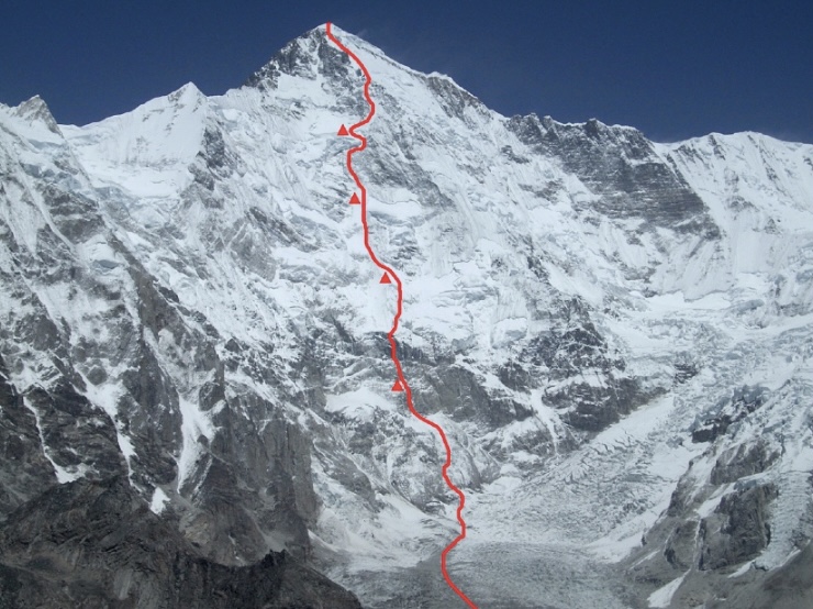 Cho Oyu - Route of Ascent on South Face