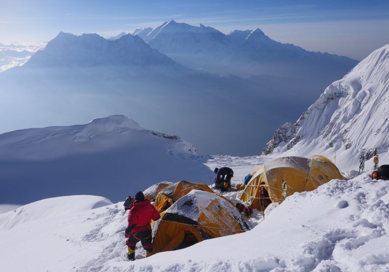 Ascent route on Mount Dhaulagiri