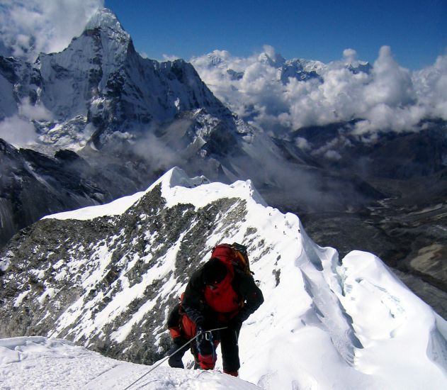 Ama Dablam from Island Peak ( Imja Tse ) in Khumbu region of the Nepal Himalaya