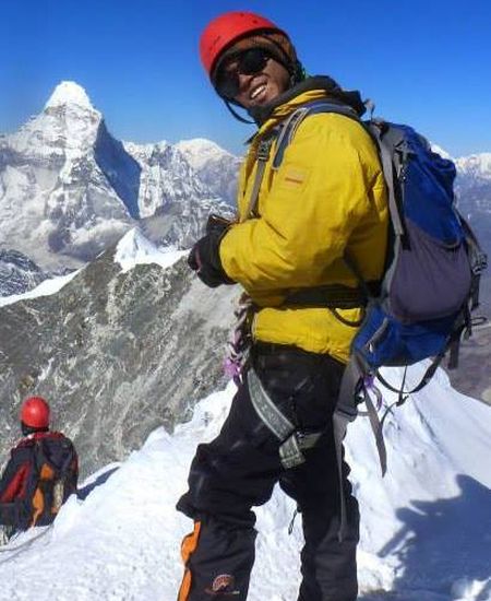 Ama Dablam from Island Peak ( Imja Tse ) in Khumbu region of the Nepal Himalaya