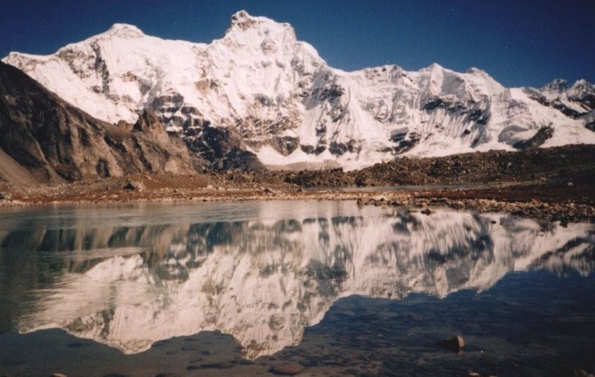 Cha Kung in Everest Region from Khumbu Panch Pokhari at the head of the Gokyo Valley