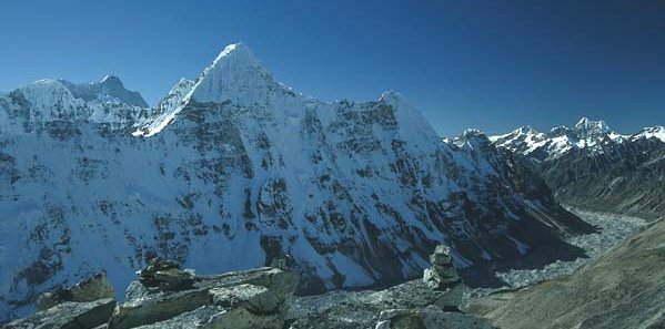 Chang Himal / Wedge Peak from above Pang Pema in the Kangchenjunga Region of the Nepal Himalaya