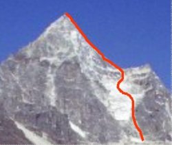 Kyajo Ri - Possible / proposed route of ascent
