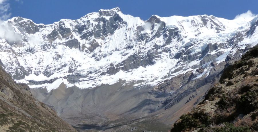 Chulu Peaks - West, Central, East in the Annapurna Region of the Nepal Himalaya
